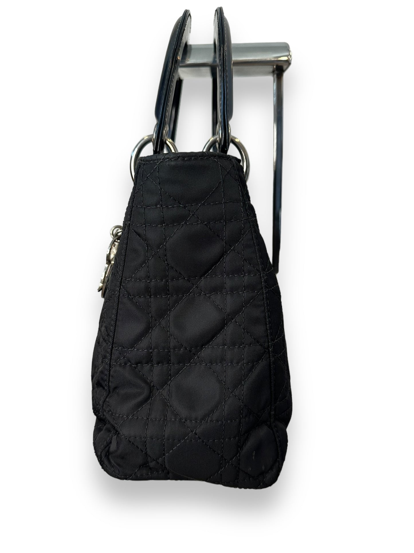 Christian Dior Vintage Lady Dior Cannage Nylon Handbag