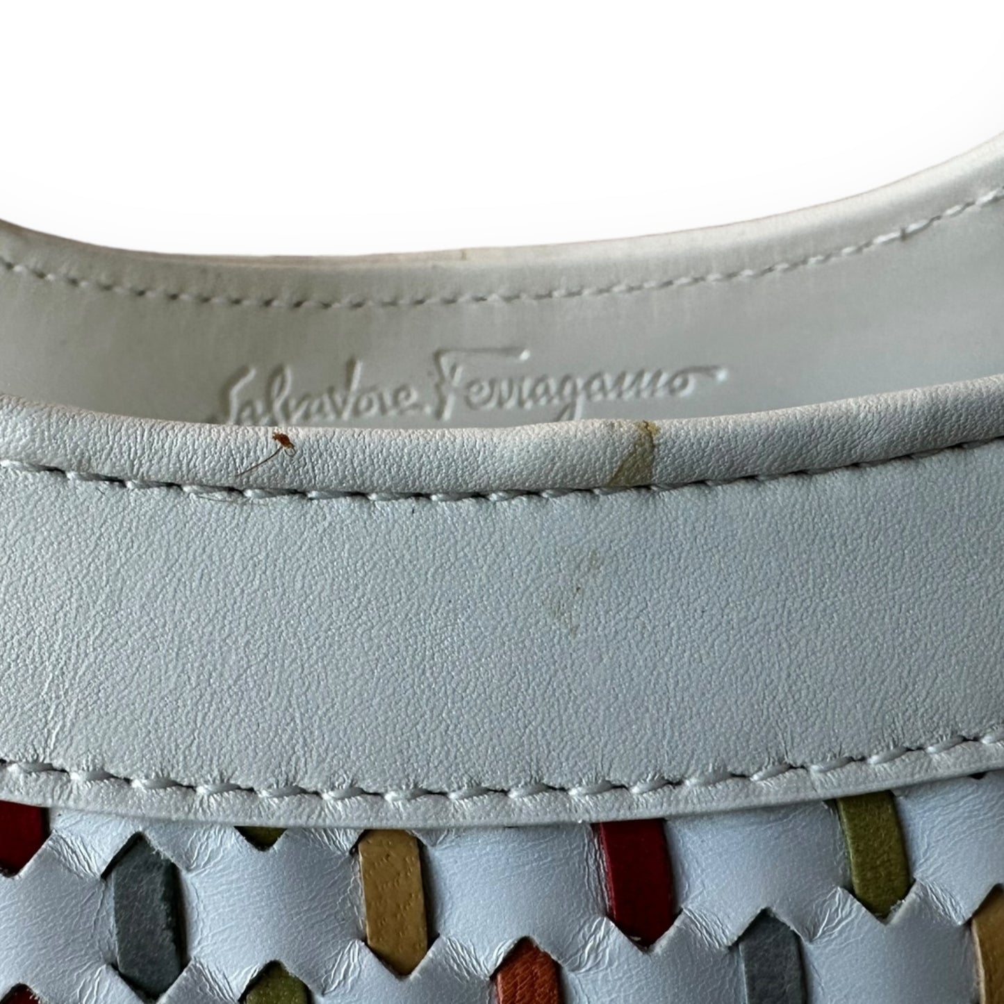 Salvatore Ferragamo Multicolor Woven Leather Handbag