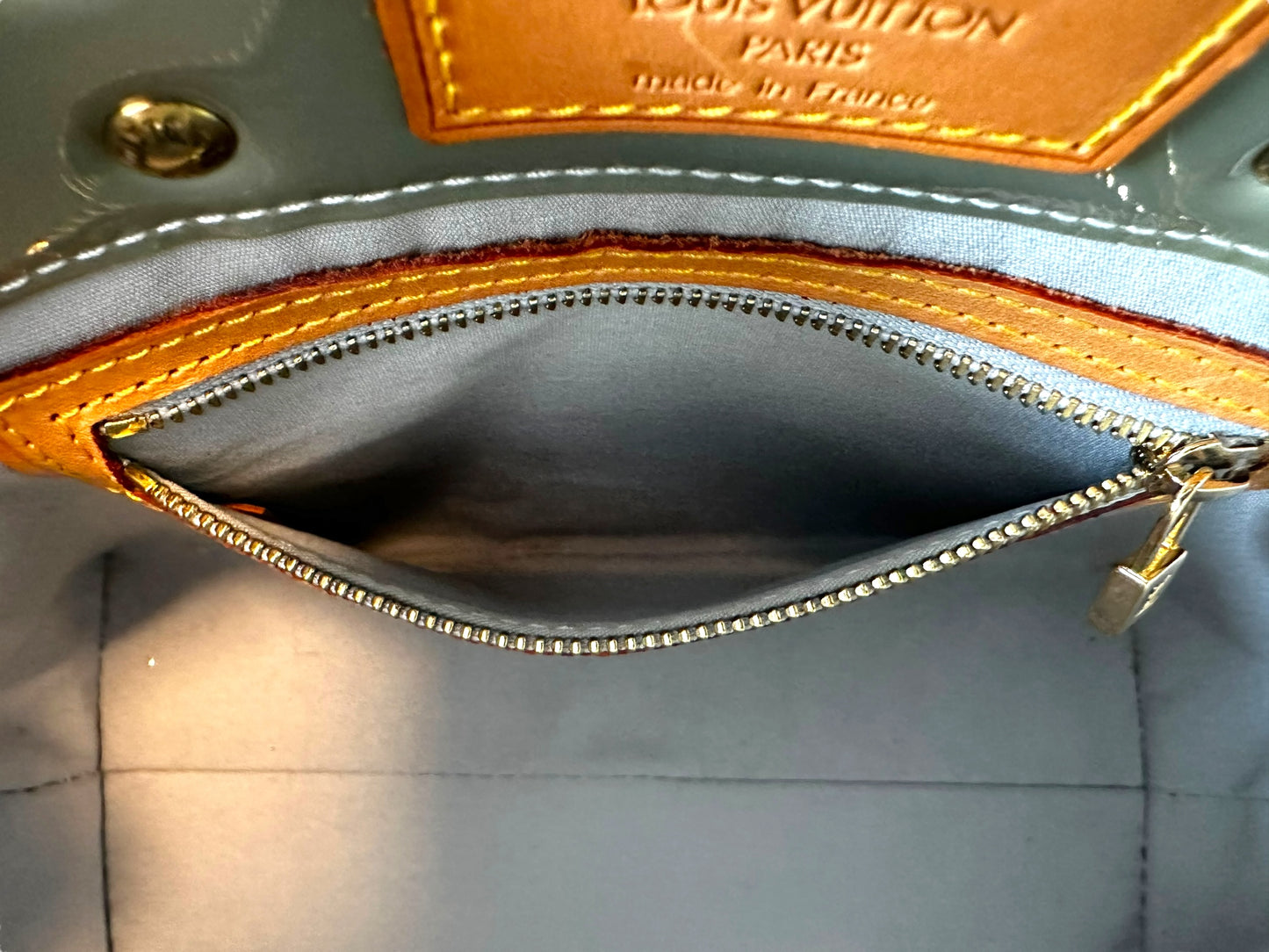 Louis Vuitton Green Brentwood Vernis Top Handle Bag