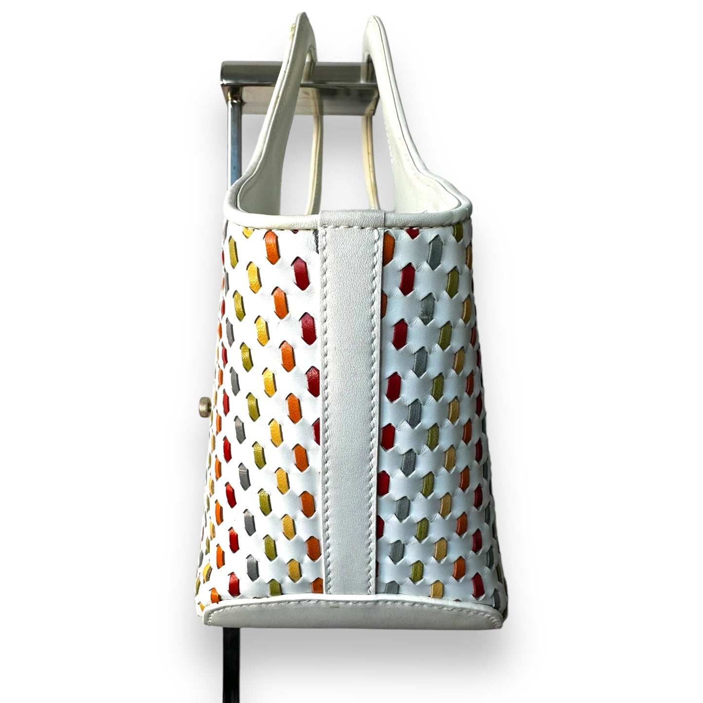 Salvatore Ferragamo Multicolor Woven Leather Handbag