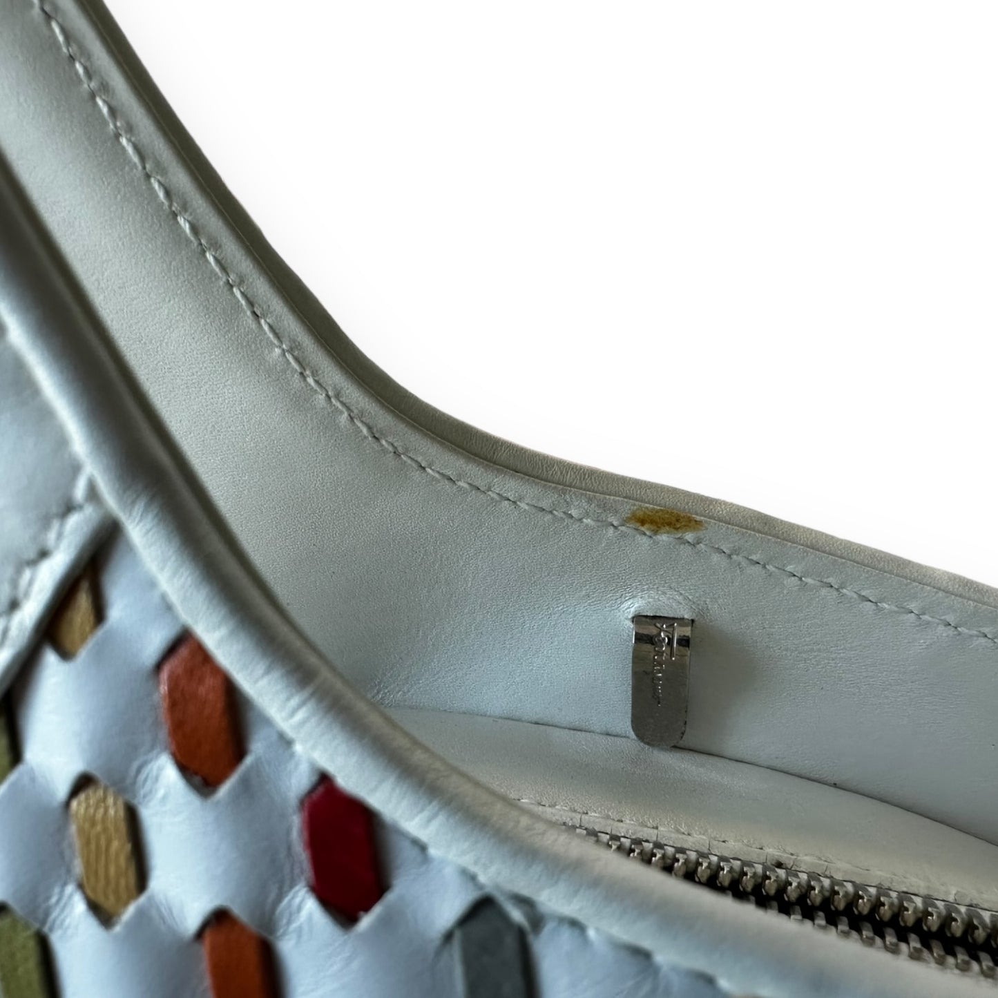 Salvatore Ferragamo Multicolor Woven Leather Handbag