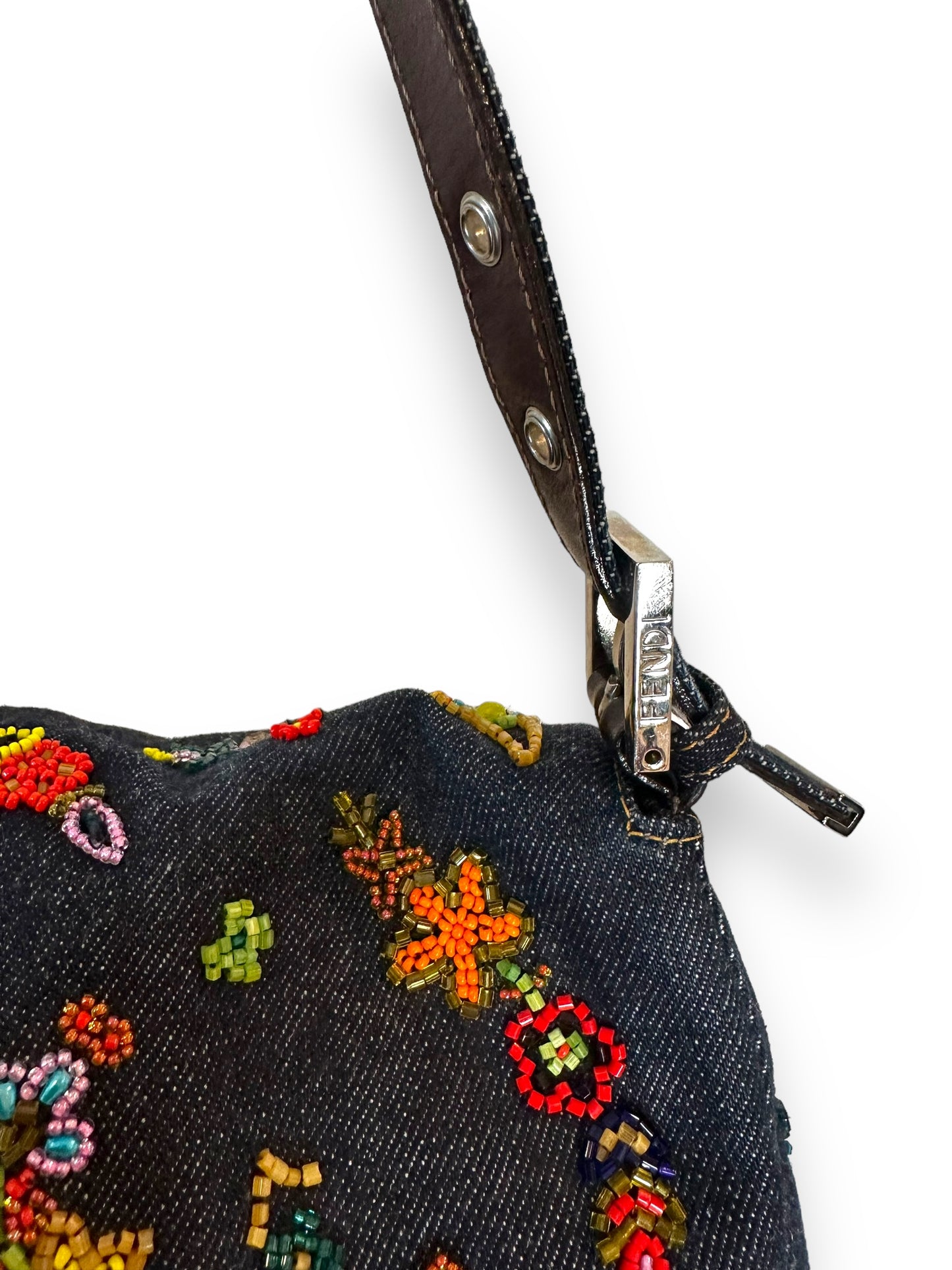 Fendi Beaded Denim Mamma Baguette