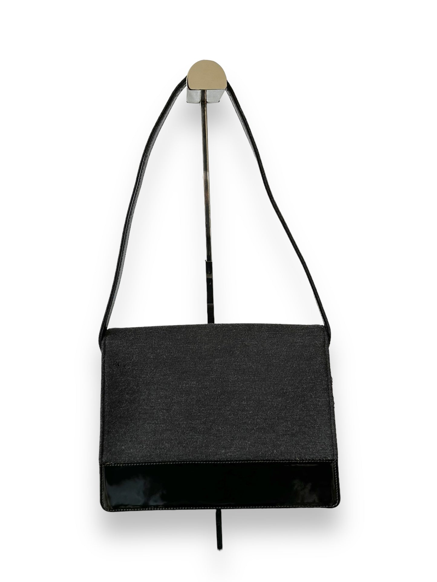 Chanel Vintage Jersey & Patent Leather Shoulder Bag