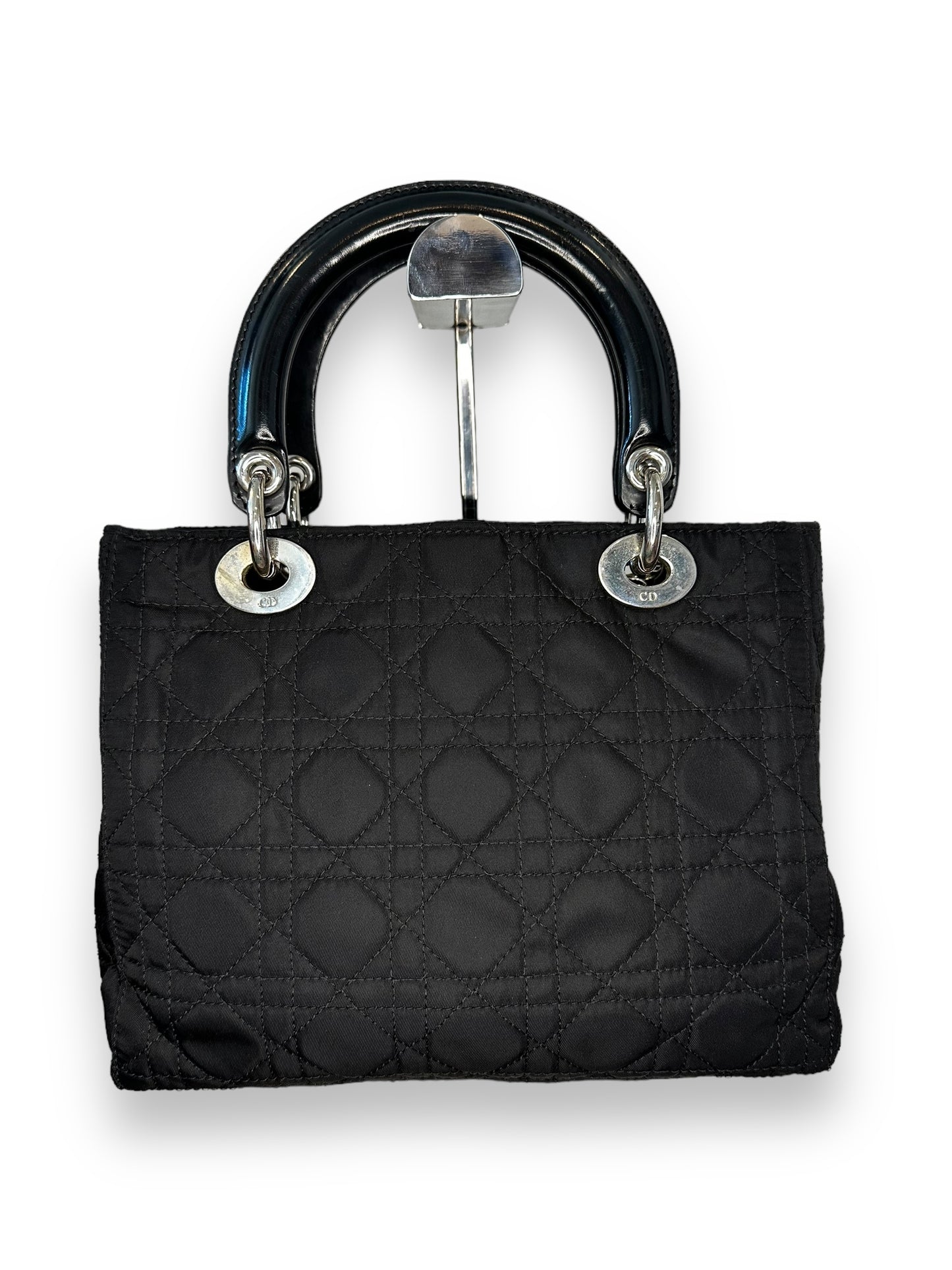 Christian Dior Vintage Lady Dior Cannage Nylon Handbag