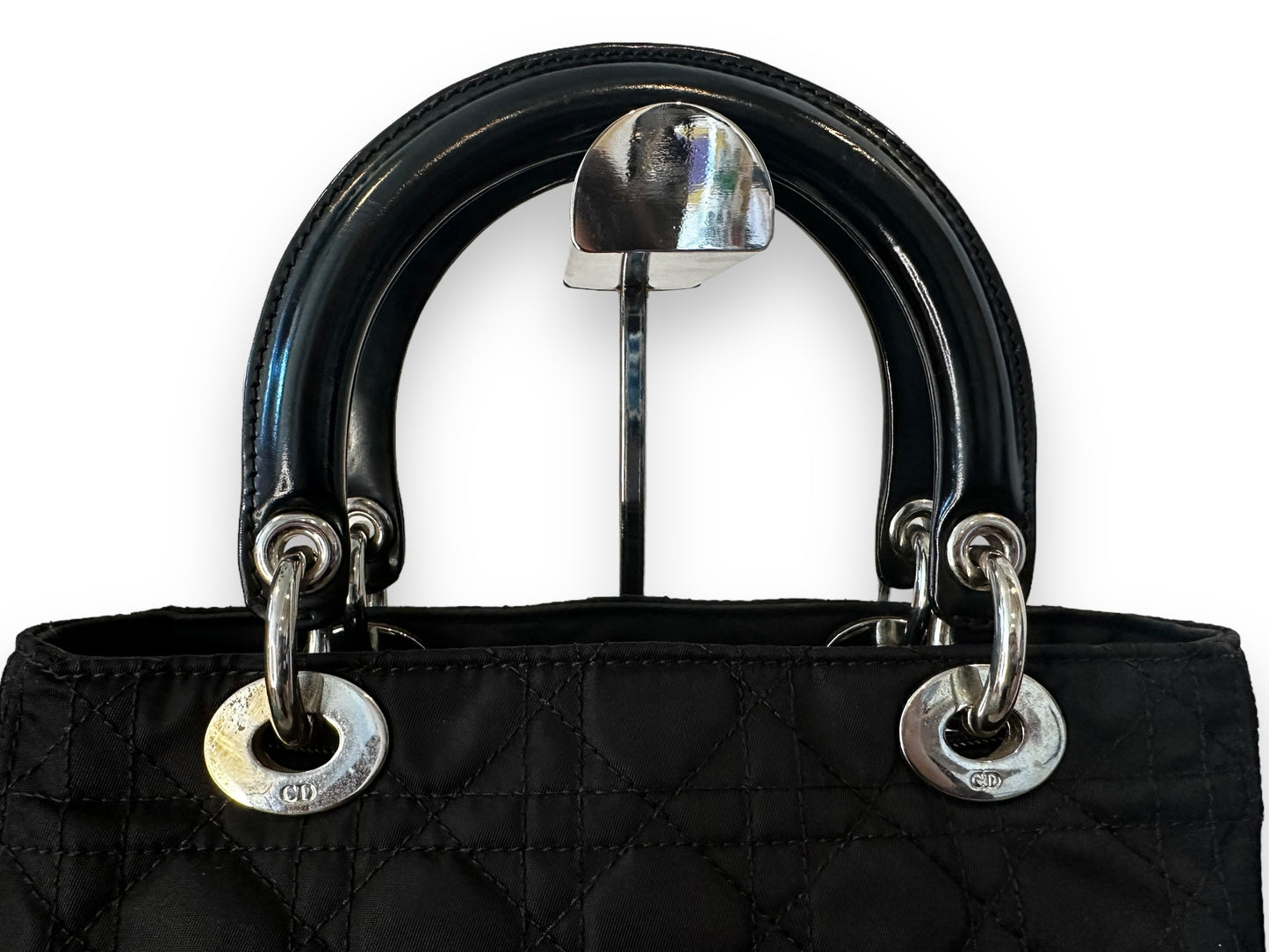 Christian Dior Vintage Lady Dior Cannage Nylon Handbag