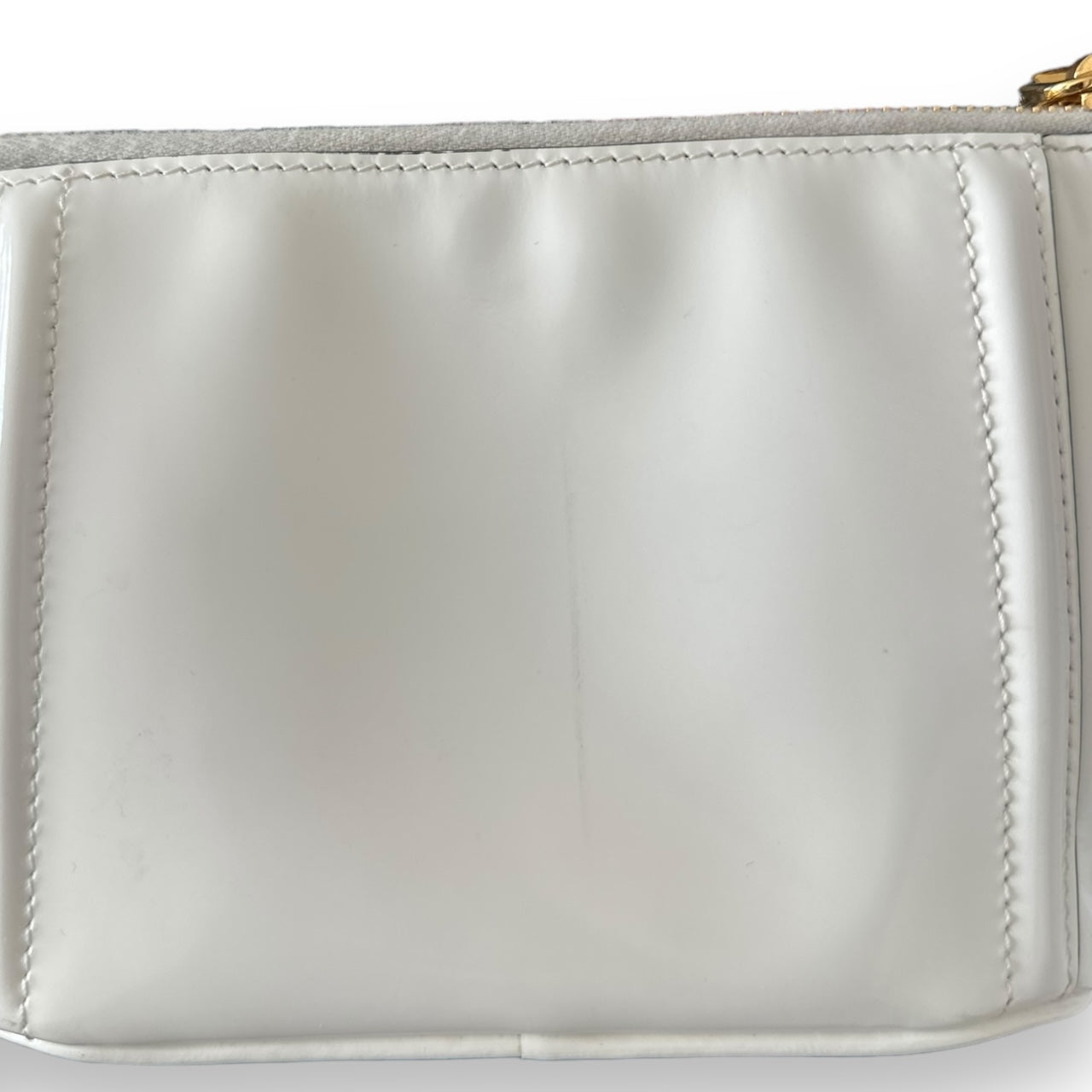 Prada White Patent Leather Pouch