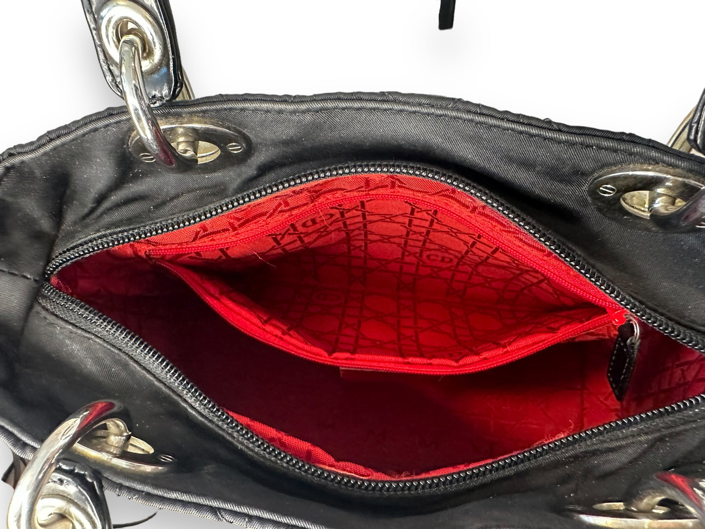 Christian Dior Vintage Lady Dior Cannage Nylon Handbag