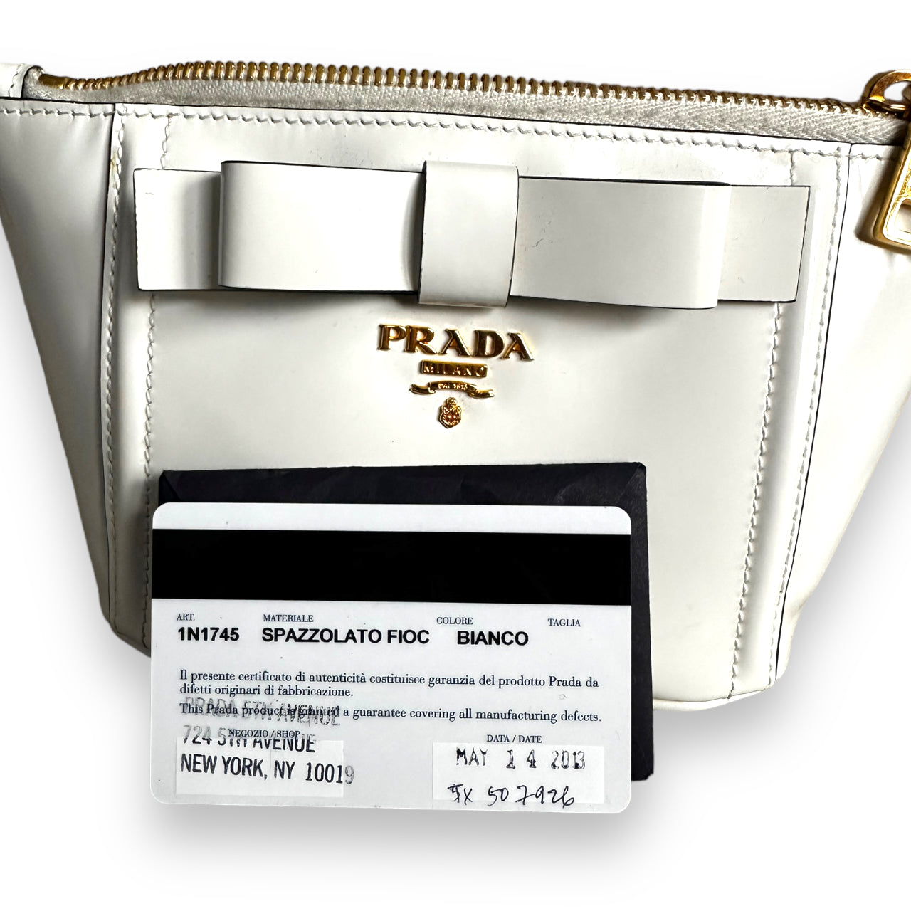 Prada White Patent Leather Pouch