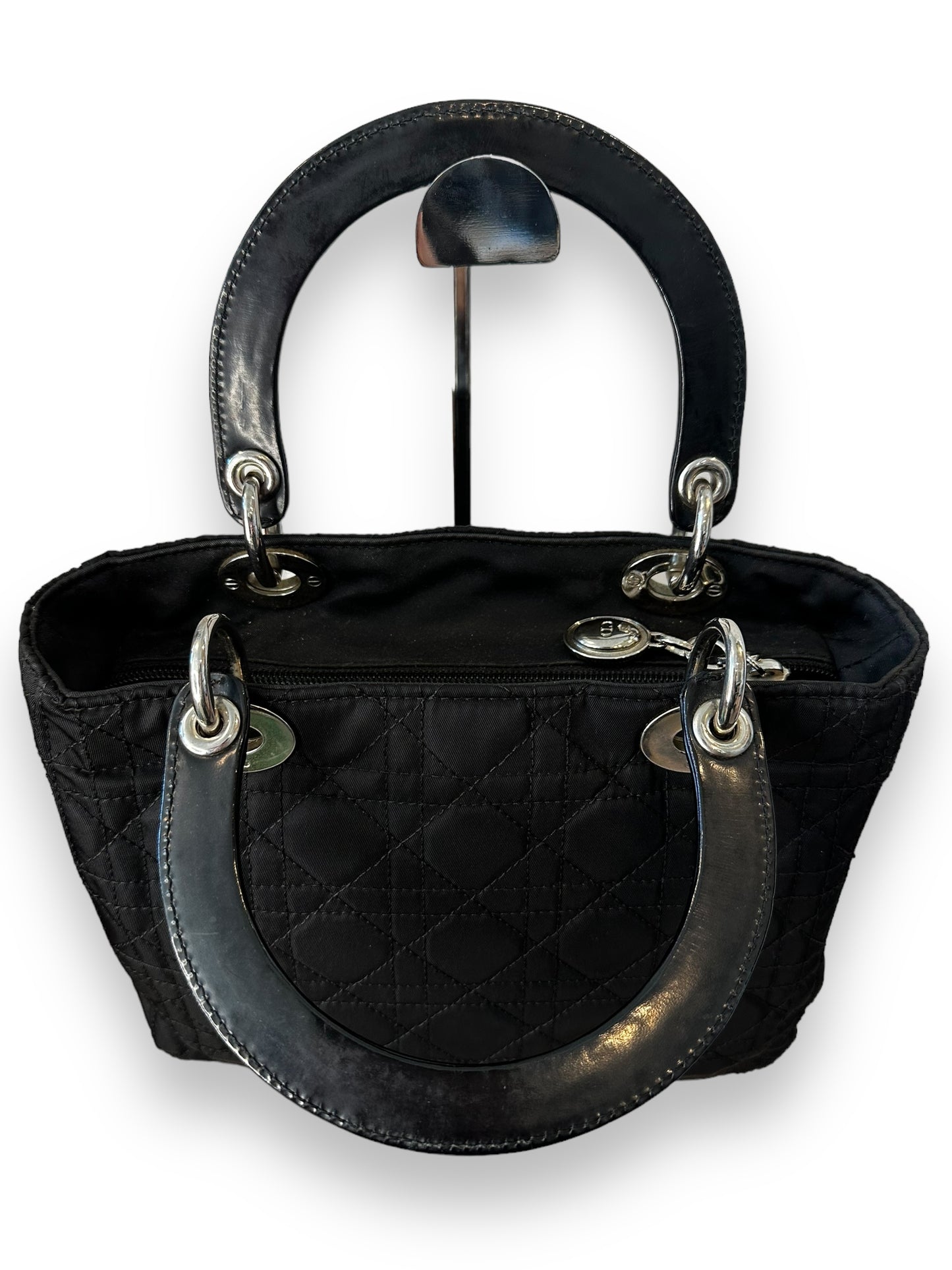 Christian Dior Vintage Lady Dior Cannage Nylon Handbag