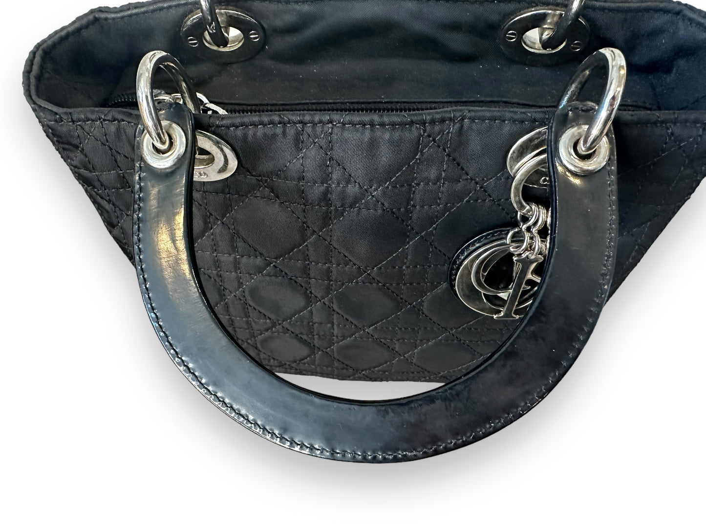 Christian Dior Vintage Lady Dior Cannage Nylon Handbag