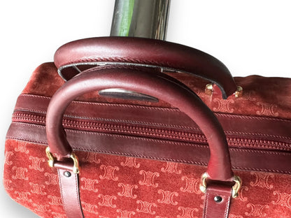 Celine Vintage Macadam Suede Boston Handbag
