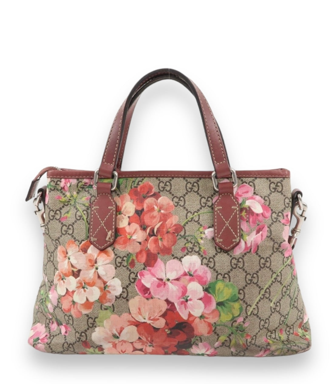 Gucci GG Supreme Monogram Dry Rose Blooms Two Way Bag