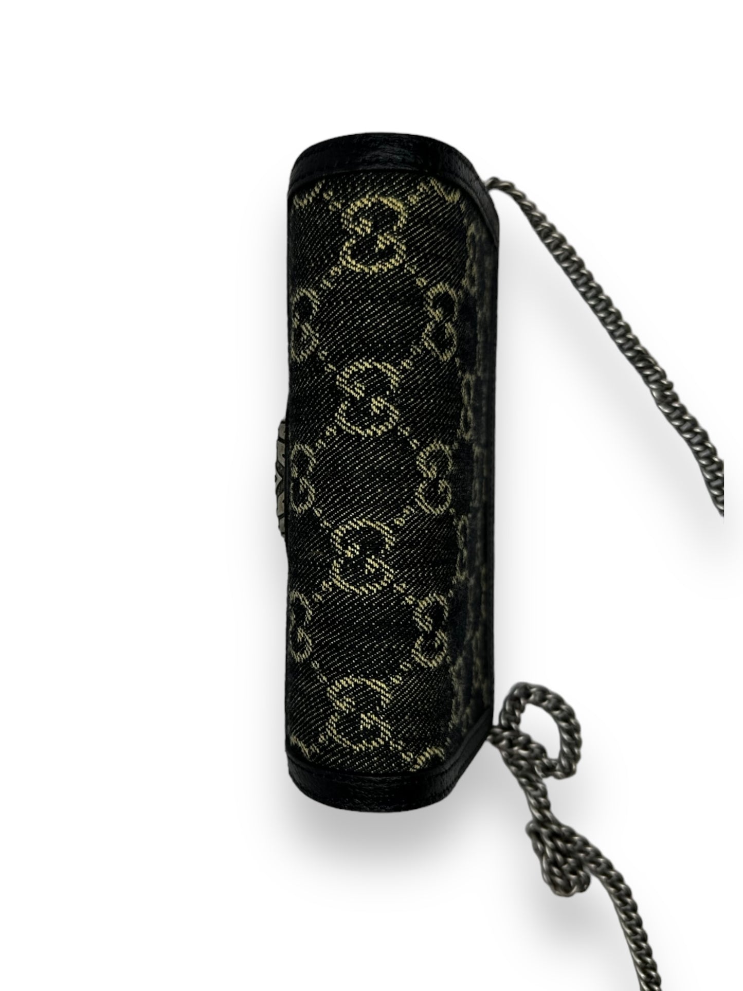 Gucci Jacquard Black Denim GG Monogram Super Mini Dionysus Crossbody