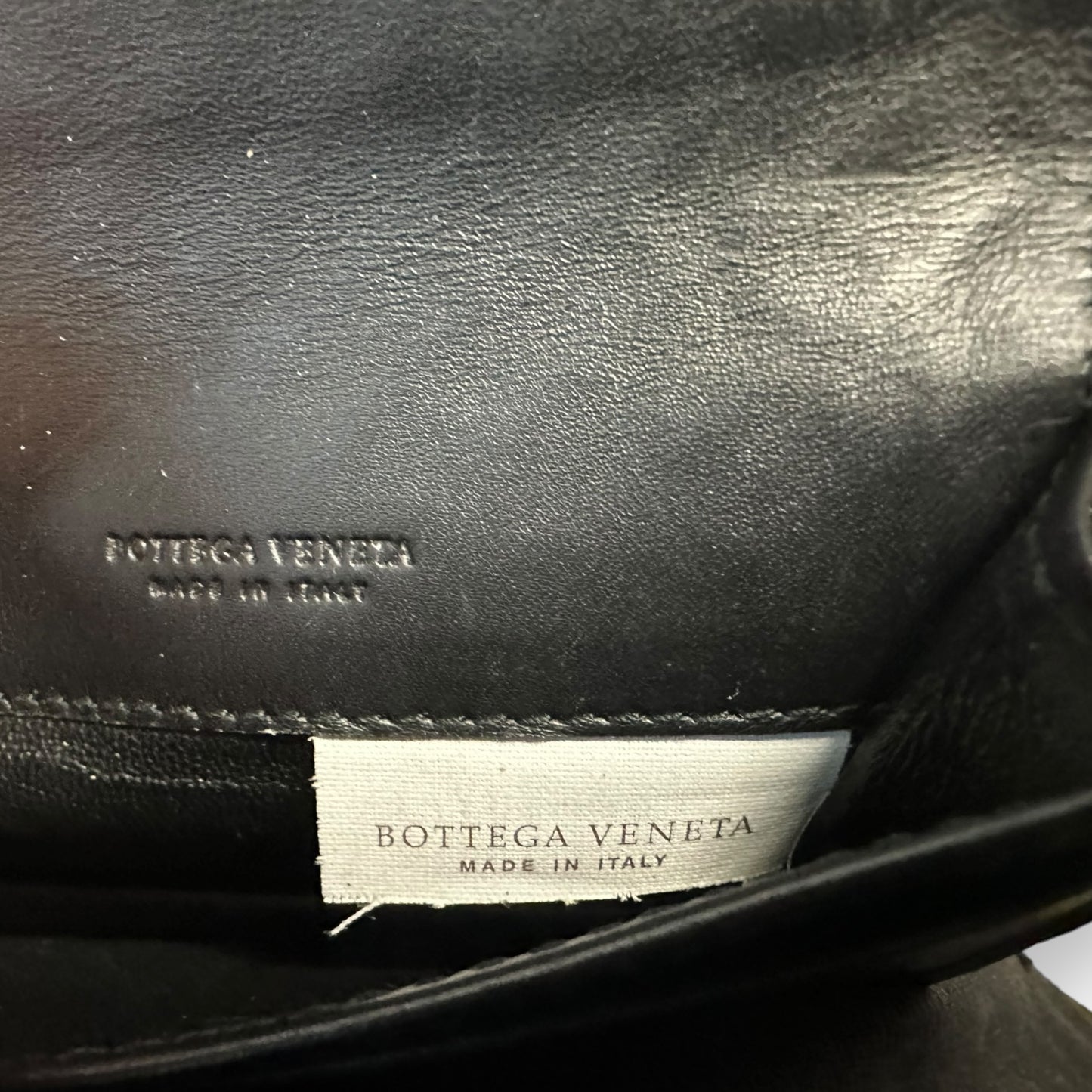 Bottega Veneta Black Nappa Intrecciato Compact Flap Wallet