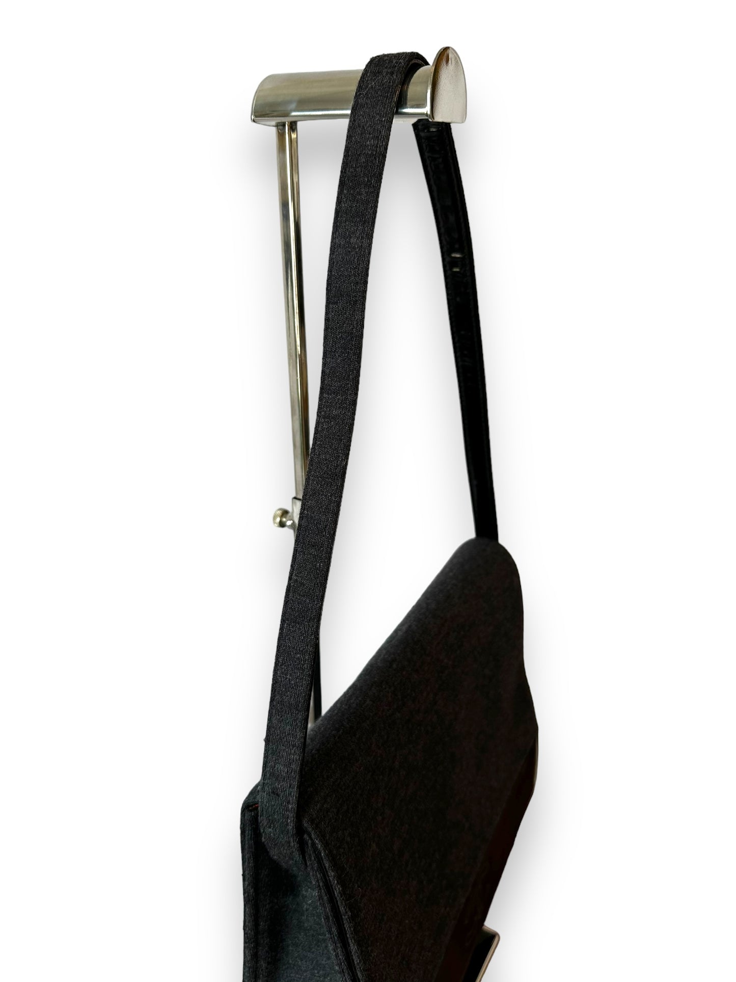 Chanel Vintage Jersey & Patent Leather Shoulder Bag