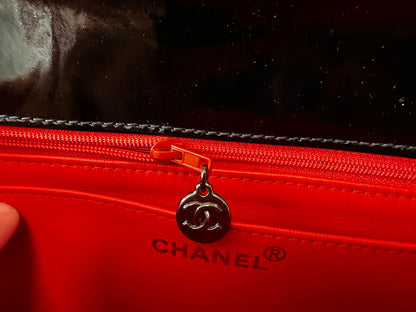 Chanel Vintage Jersey & Patent Leather Shoulder Bag