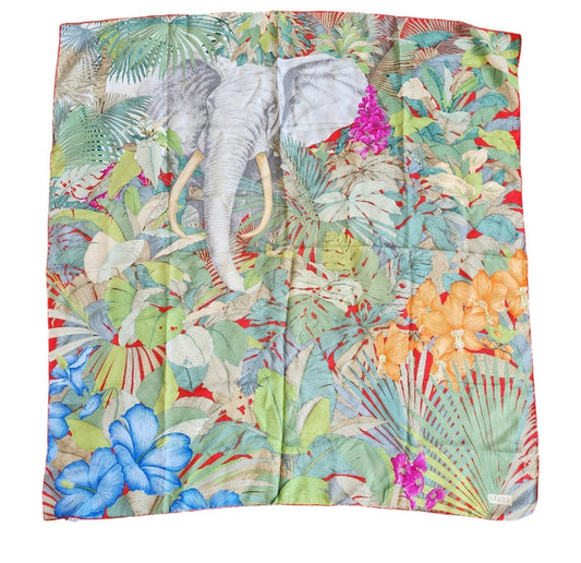 Gucci Vintage Elephant Flora
Silk Scarf