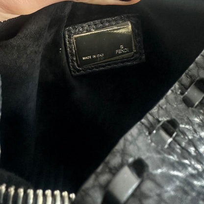 Fendi Leather Stitched Oyster Shoulder Bag